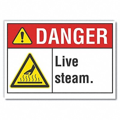 Live Steam Danger Lbl 7inx10in Polyester