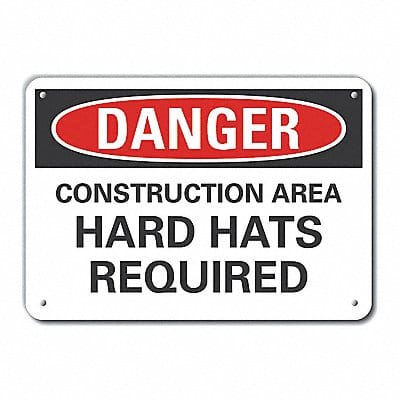 Construct Area Danger Sign 7x10in Plastc