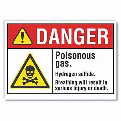 Poison Gas Danger Lbl 10x14in Polyest