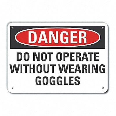 Plastic Eye Danger Sign 10x14in Plastic