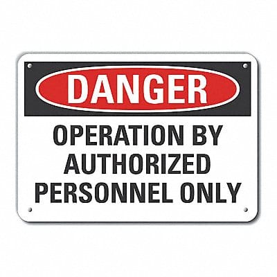 Machine Operation Danger Sign 7x10in
