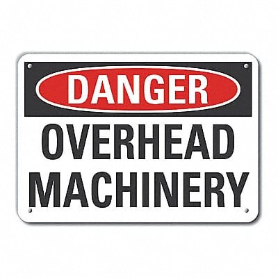 Overhead Hzrd Danger Sign 10x14in Plstc