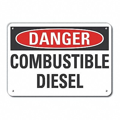 Combustible Diesel Danger Sign 7x10in