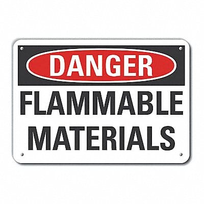 Flammable Mtrl Danger Sign 10x14in Plstc