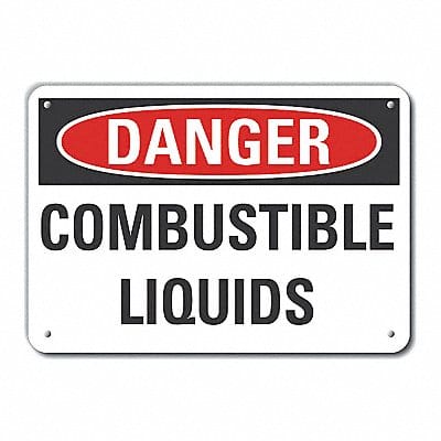 Combustible Liquid Danger Sign 7x10in