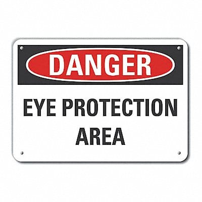 Plastic Eye Danger Sign 7x10in Plastic