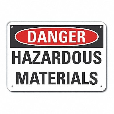 Hzrdous Mtrl Danger Sign 10x14in Plastic