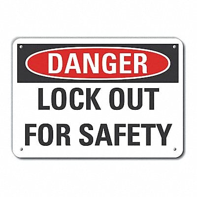 Lockout Tagout Danger Sign 7x10in Plstc