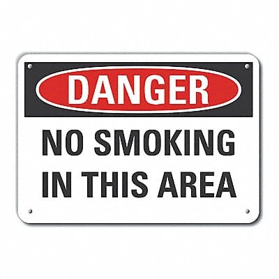 No Smoking Danger Sign 10x14in Plastic
