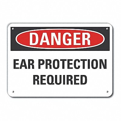 Hearing Danger Sign 7x10in Plastic