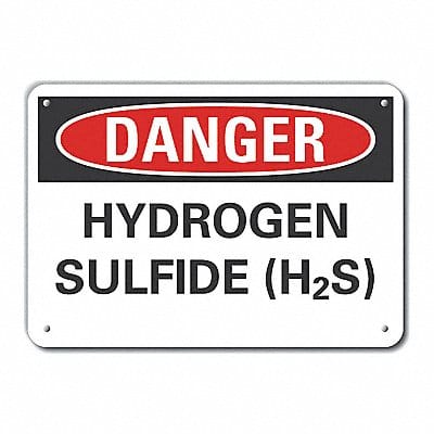 Hydrogen Sulfide Danger Sign 7x10in