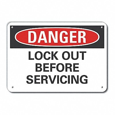 Lockout Tagout Danger Sign 7x10in Plastc