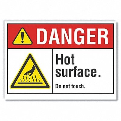 Hot Surface Danger Lbl 10x14in Polyest