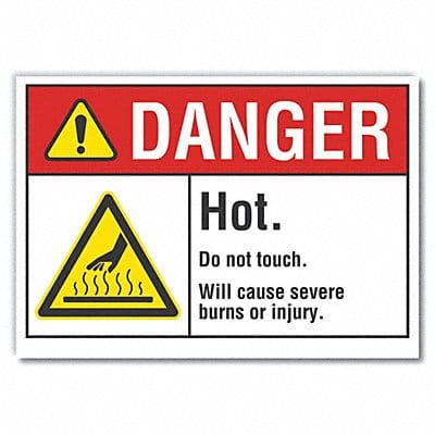 Hot Surface Danger Lbl 7x10in Polyester