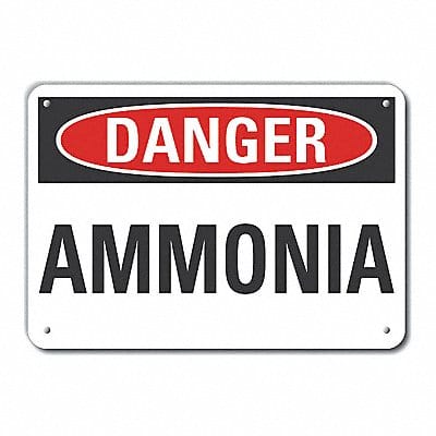Ammonia Danger Sign 10inx14in Plastic Ammonia Danger Sign 10inx14in Plastic
