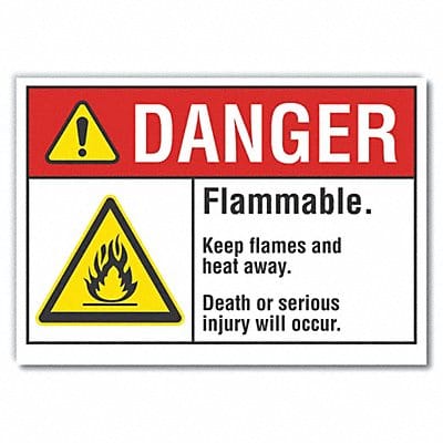 Flammable Mtrl Danger Rflct Lbl 3.5x5in