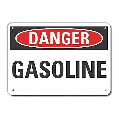 Gasoline Danger Sign 10x14in Plastic