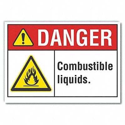 Combust Liquid Danger Rflct Lbl 7x10in