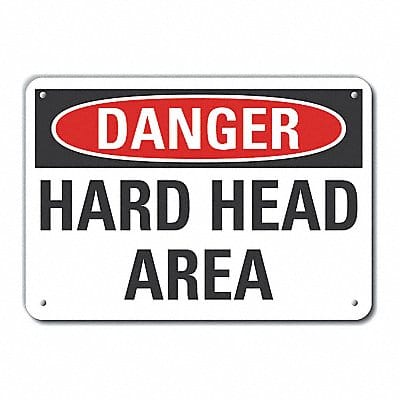 Plastic Hard Hat Danger Sign 7x10in