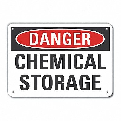 Chemicals Danger Sign 7x10in Plastic