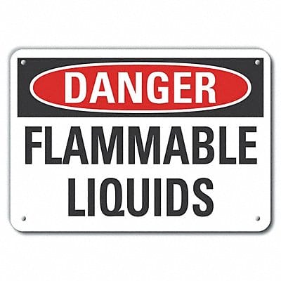 Flammable Liquid Danger Sign 7inx10in