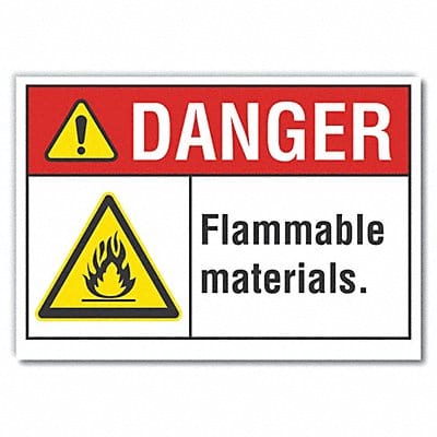 Flammable Mtrl Danger Lbl 10x14in