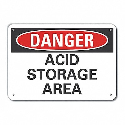 Plastic Acid Danger Sign 10x14in Plastic