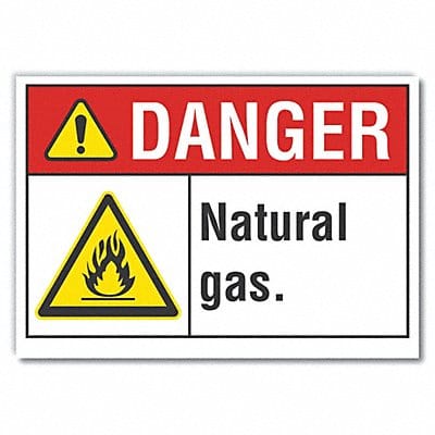 Natural Gas Danger Lbl 10x14in Polyest