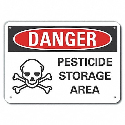 Pesticide Danger Sign 7inx10in Plastic