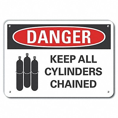 Cylinder Handling Danger Sign 10x14in