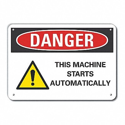 Machine Operation Danger Sign 10x14in