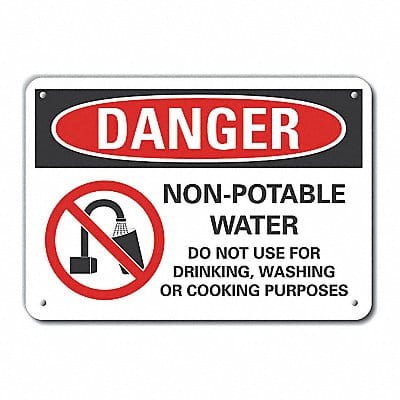 Potable Water Danger Sign 10x14in Plastc Potable Water Danger Sign 10x14in Plastc