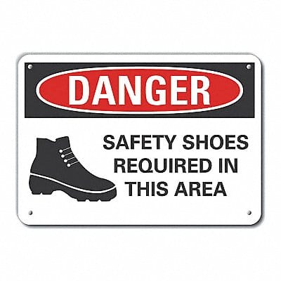 Plastic Foot Danger Sign 7x10in Plastic