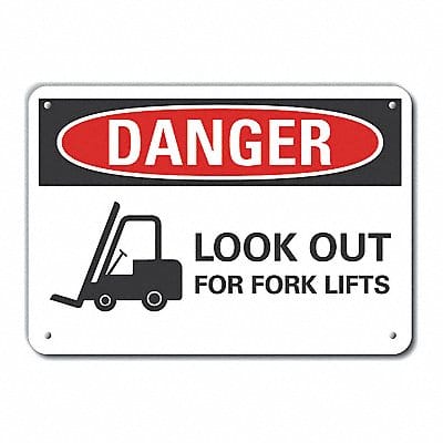 Lift Truck Trfc Danger Sign 7x10in Plstc