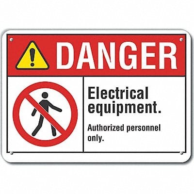 Elec Equipmt Danger Sign 7x10in Plastic