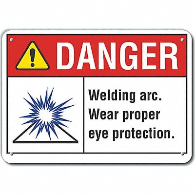 Plastic Eye Danger Sign 7x10in Plastic