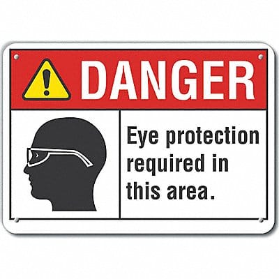 Plastic Eye Danger Sign 10x14in Plastic