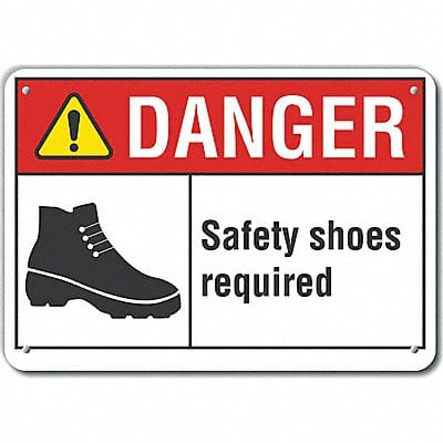 Plastic Foot Danger Sign 10x14in Plastic