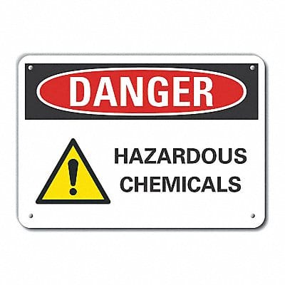 Hzrdous Chem Danger Sign 10x14in Plastic
