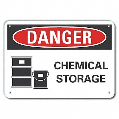 Chemicals Danger Sign 10inx14in Plastic