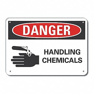 Chemicals Danger Sign 7x10in Plastic