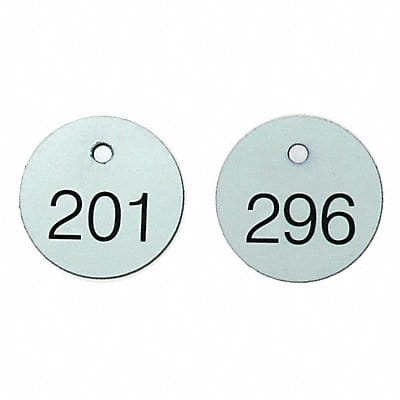 Engraved Numbered Tags Plastic PK100