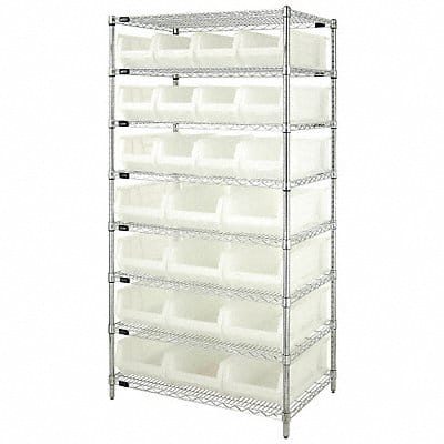 Bin Shlvng 24inx74inx36in Clear