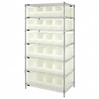 Bin Shlvng 24inx74inx36in Clear
