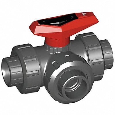 PVC Ball Valve 3-Way Union Socket 2