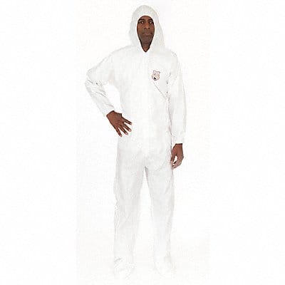 Hooded Coverall w/Boots White 2XL PK25