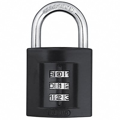 Combination Padlock 2 3/16in Rectgle Blk