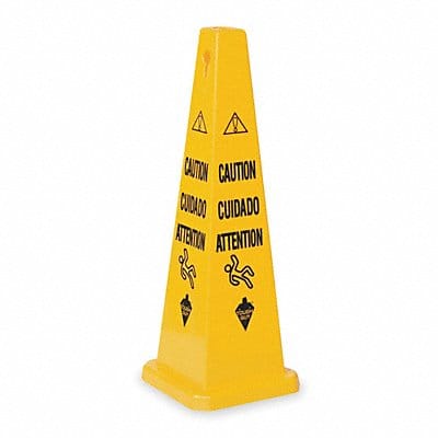 Traffic Cone Yellow Polypropylene 26in H Traffic Cone Yellow Polypropylene 26in H