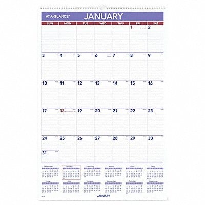 Wall Calendar Monthly 20 x 30 In