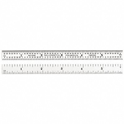 Flexible Steel Rule 6 L x1/2 In W Chrome
